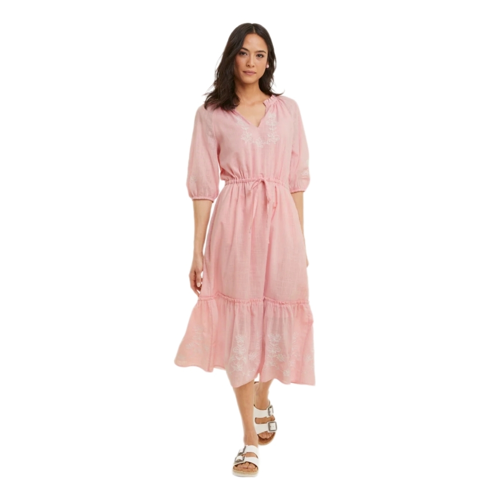 Draper James Pink Boho Midi Dress